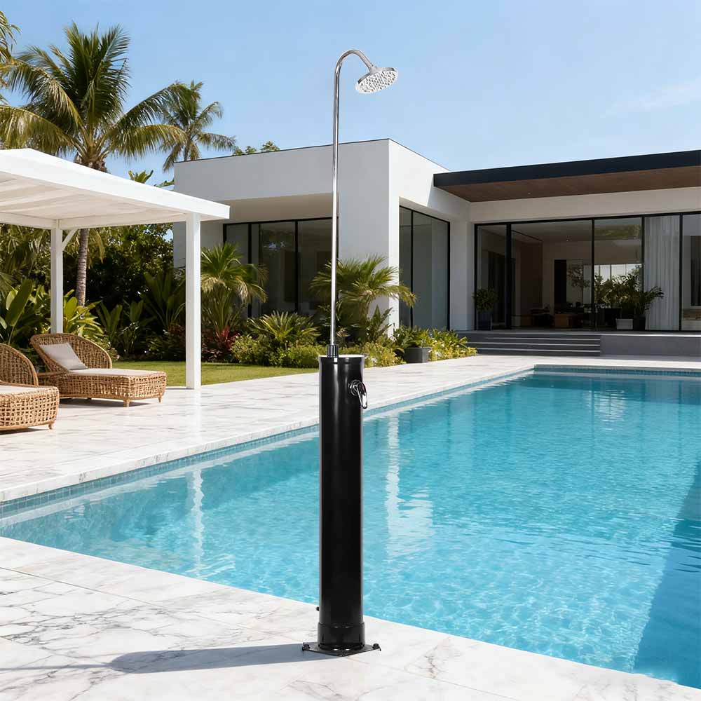 LY18L01-B 18L রাউন্ড বডি আউটডোর গার্ডেন সুইমিং পুল সোলার শাওয়ার